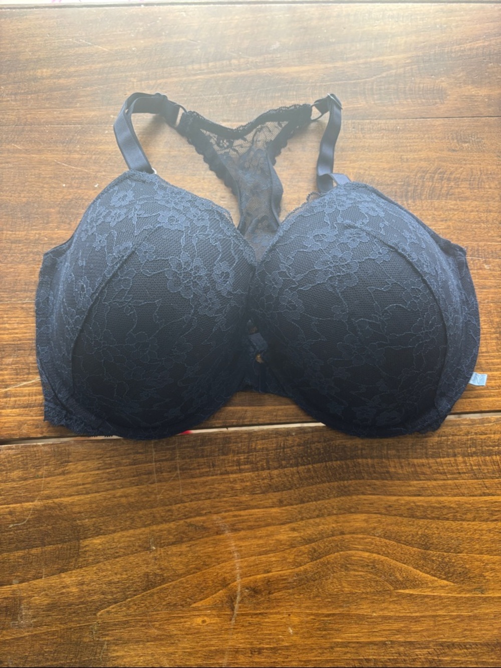 Lace Racerback T-Shirt Bra - Blue